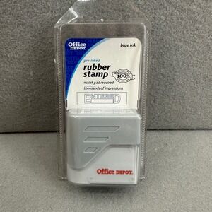 Office Depot Entered Rubber Stamp Pre-Inked Blue Ink‎ Thousands Impressions